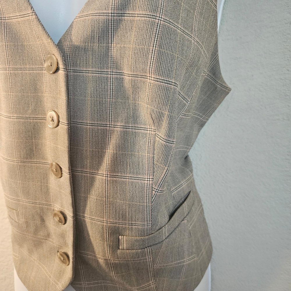 Express large vest grey women button up office casual academia classic - Picture 3 of 10